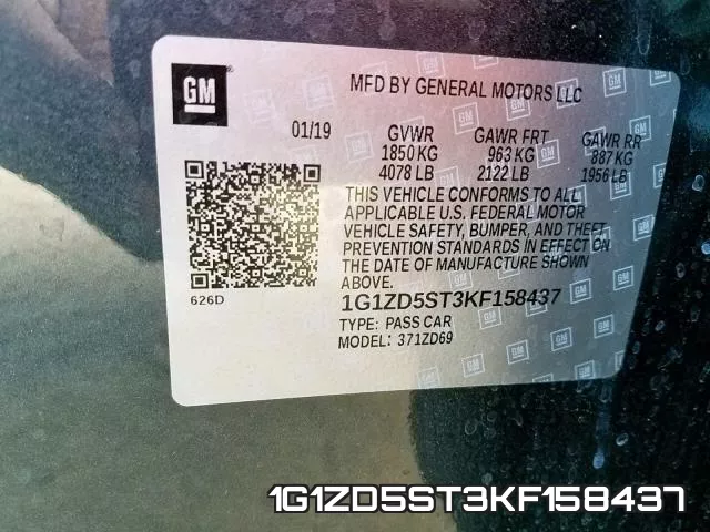 1G1ZD5ST3KF158437 фото 2