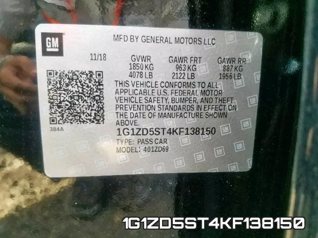1G1ZD5ST4KF138150 фото 2
