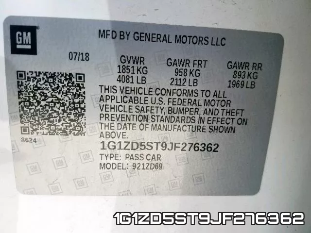 1G1ZD5ST9JF276362 фото 2