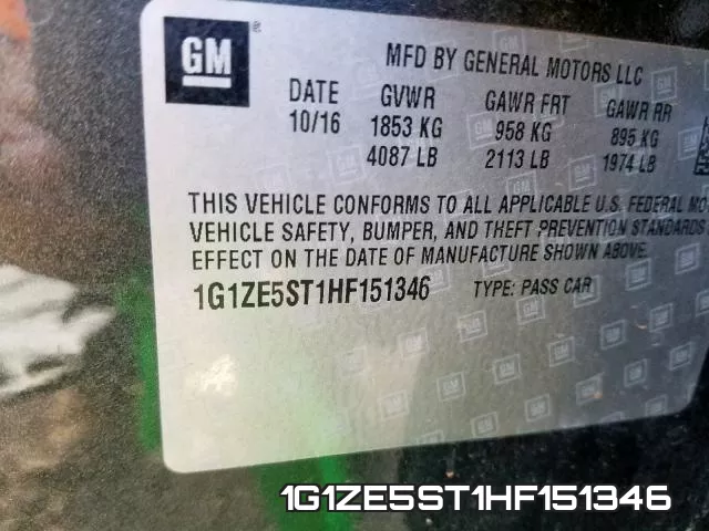 1G1ZE5ST1HF151346 фото 2