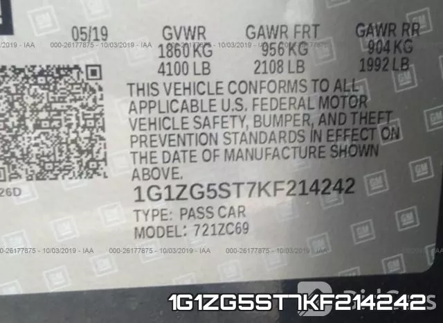1G1ZG5ST7KF214242 фото 10