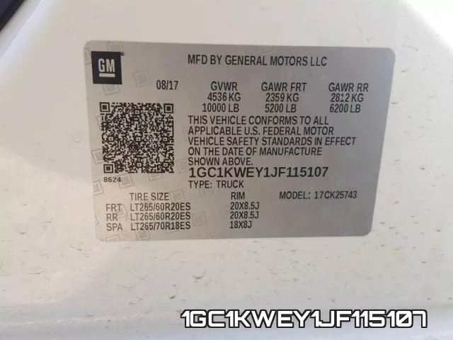 1GC1KWEY1JF115107 фото 2