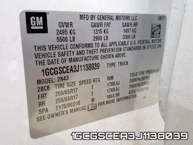 1GCGSCEA3J1138039 фото 2