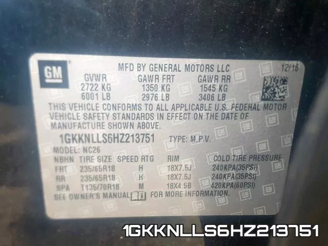 1GKKNLLS6HZ213751 фото 2
