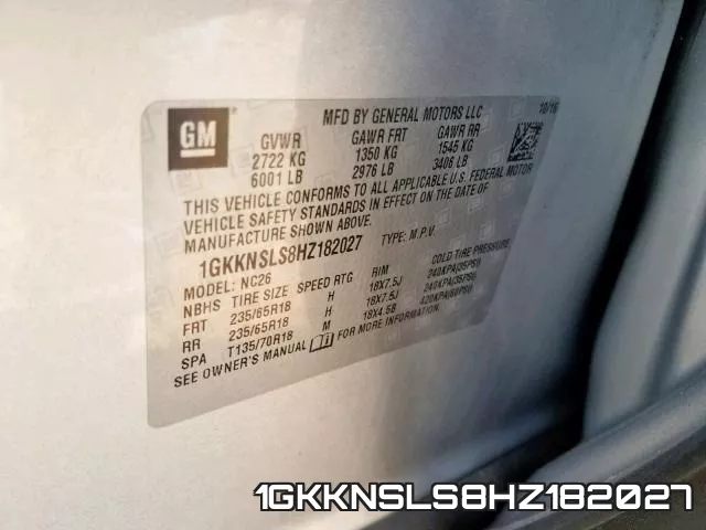 1GKKNSLS8HZ182027 фото 2