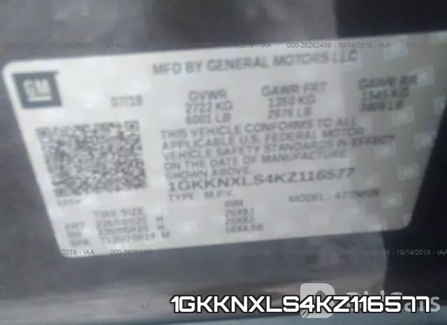 1GKKNXLS4KZ116577 фото 10