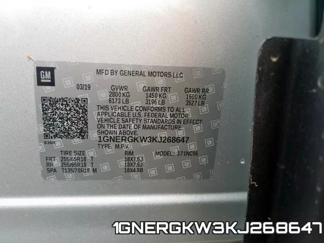 1GNERGKW3KJ268647 фото 2