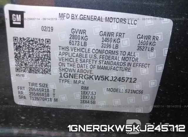 1GNERGKW5KJ245712 фото 10