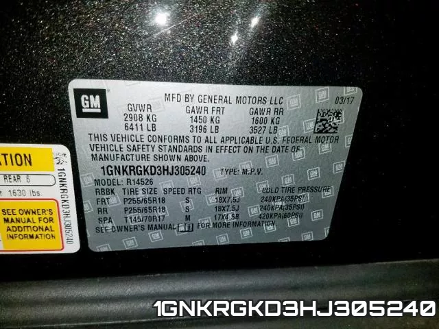 1GNKRGKD3HJ305240 фото 2