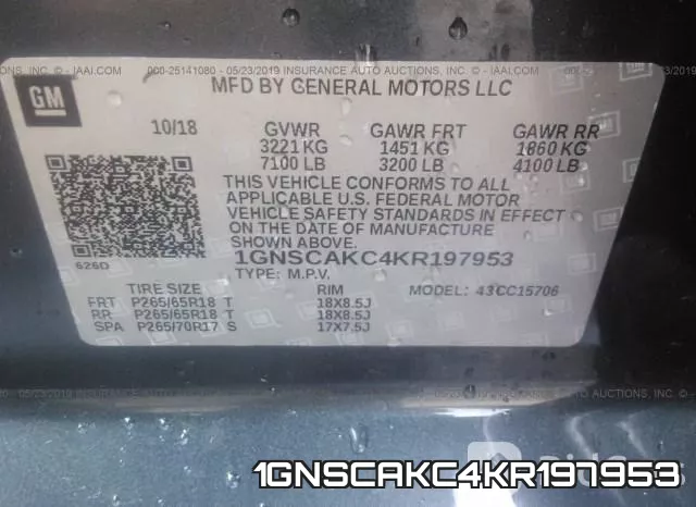 1GNSCAKC4KR197953 фото 10