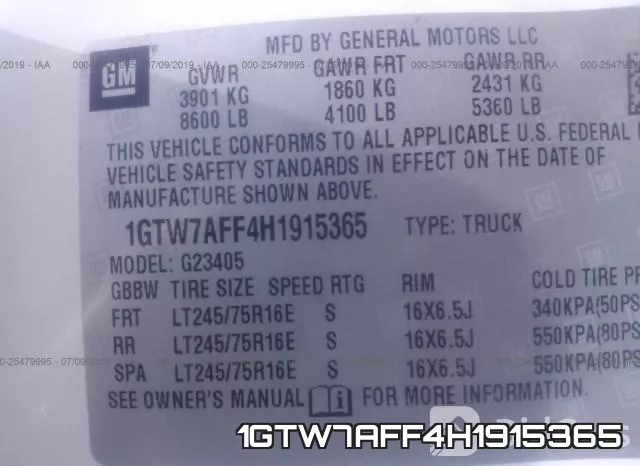1GTW7AFF4H1915365 фото 9