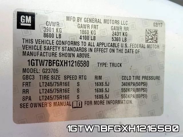 1GTW7BFGXH1216580 фото 2