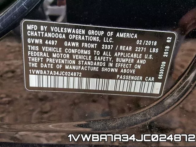 1VWBA7A34JC024872 фото 2