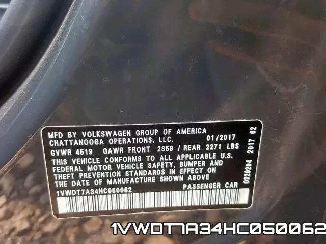1VWDT7A34HC050062 фото 2