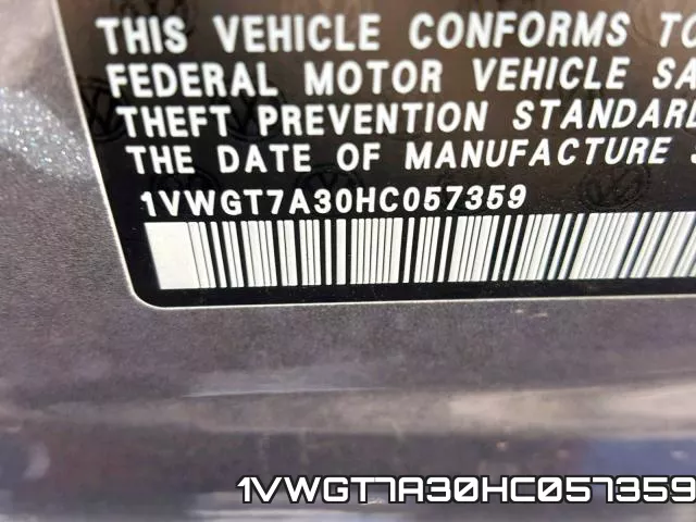 1VWGT7A30HC057359 фото 2