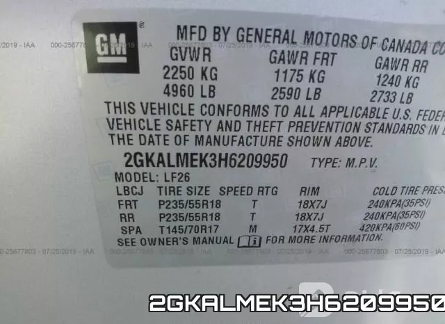 2GKALMEK3H6209950 фото 10