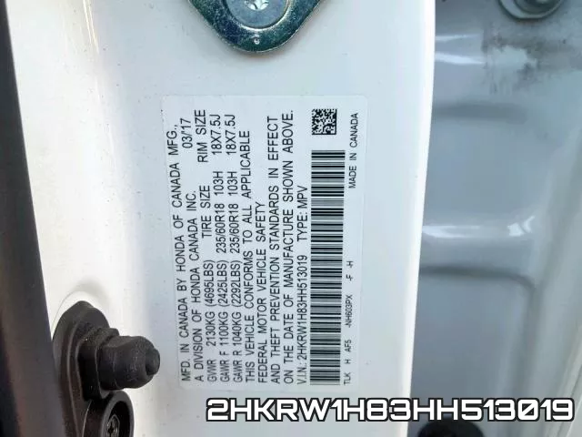 2HKRW1H83HH513019 фото 2