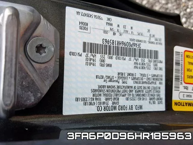 3FA6P0D96HR185963 фото 2