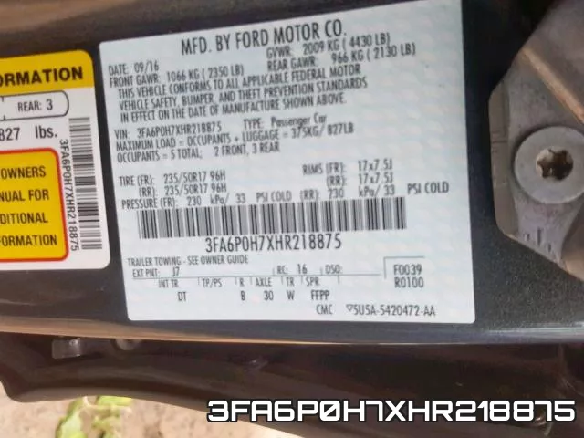 3FA6P0H7XHR218875 фото 2