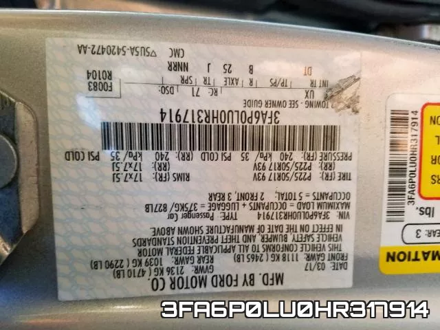 3FA6P0LU0HR317914 фото 2