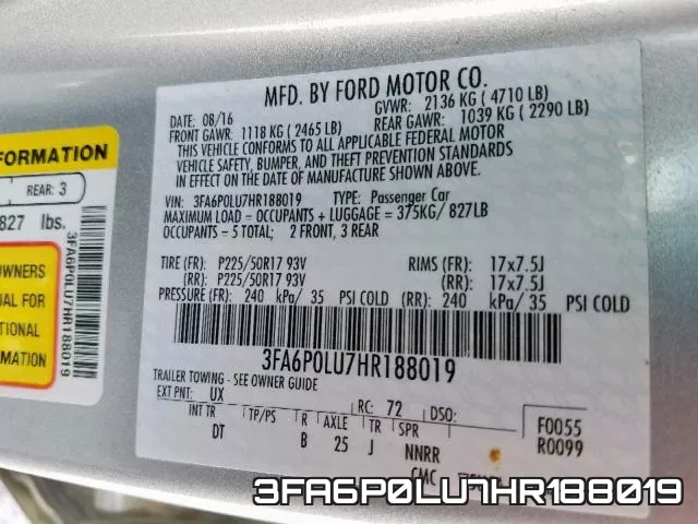 3FA6P0LU7HR188019 фото 2