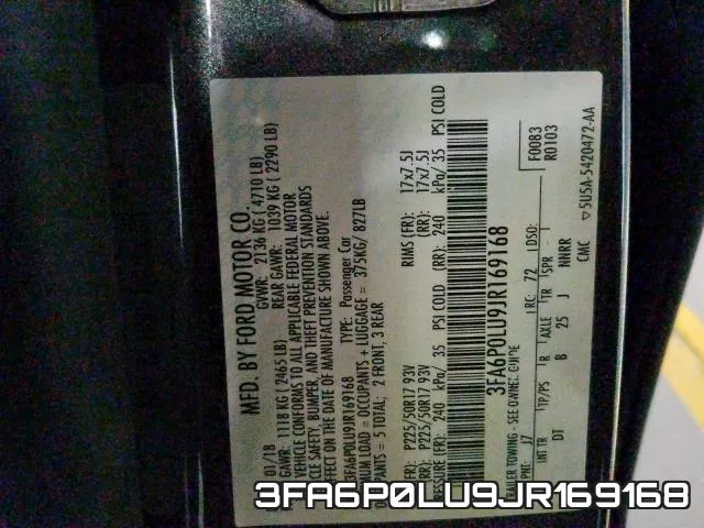 3FA6P0LU9JR169168 фото 2