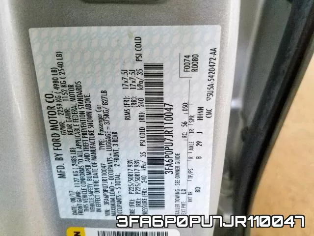 3FA6P0PU7JR110047 фото 2