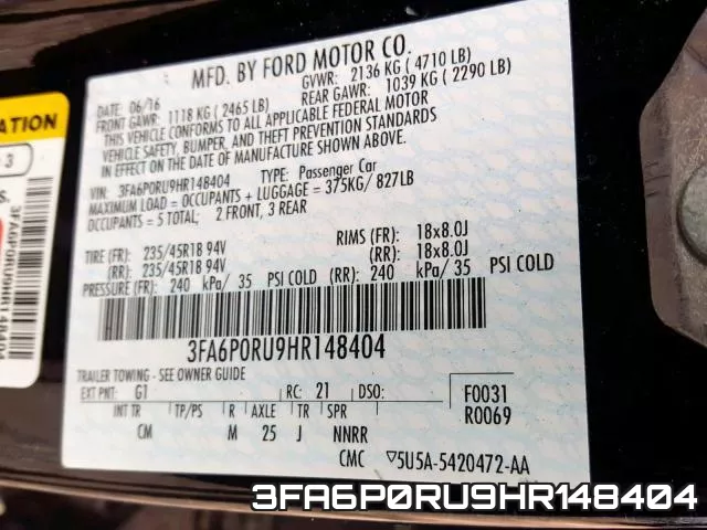 3FA6P0RU9HR148404 фото 2