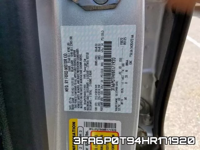 3FA6P0T94HR171920 фото 2