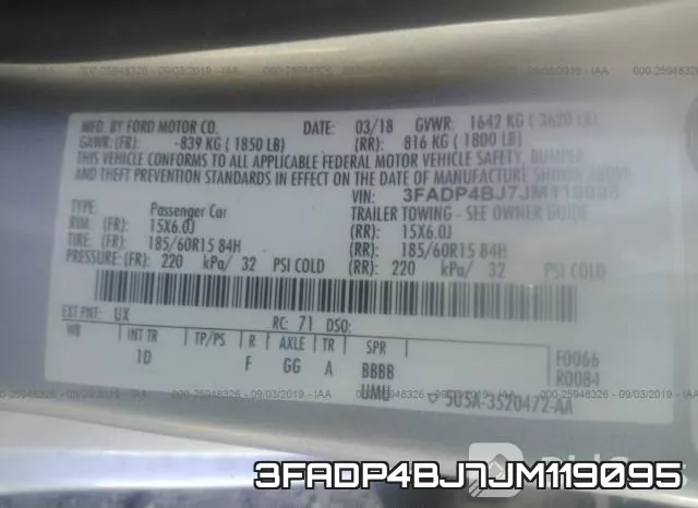3FADP4BJ7JM119095 фото 10