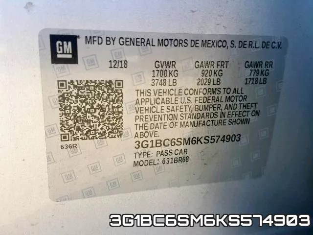 3G1BC6SM6KS574903 фото 2