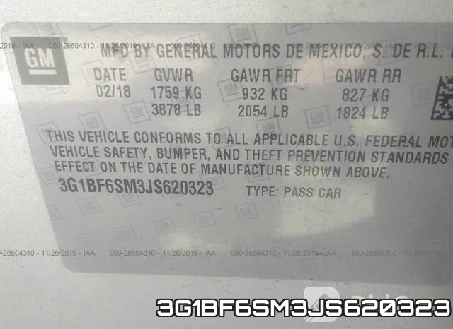 3G1BF6SM3JS620323 фото 9