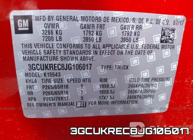 3GCUKREC8JG106017 фото 10
