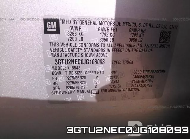 3GTU2NEC0JG108093 фото 10