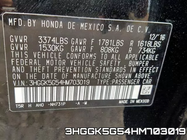 3HGGK5G54HM703019 фото 2