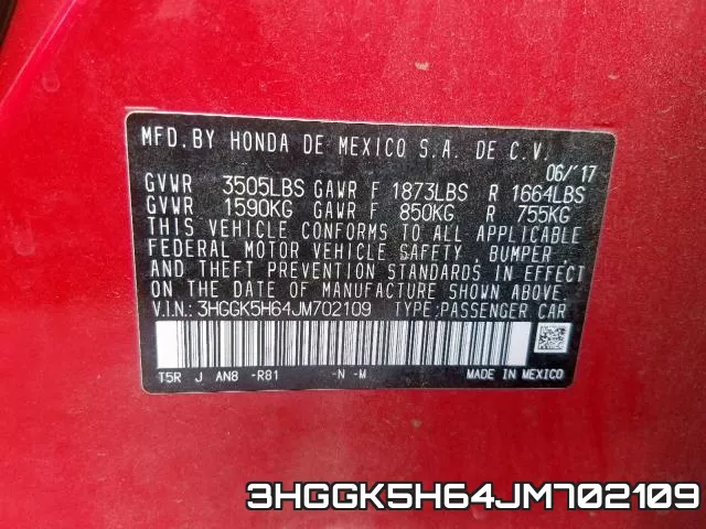 3HGGK5H64JM702109 фото 2