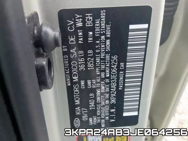 3KPA24AB3JE064256 фото 2