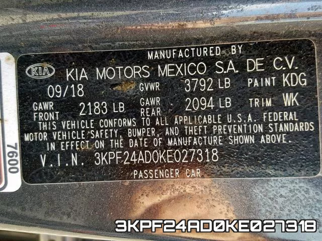 3KPF24AD0KE027318 фото 2