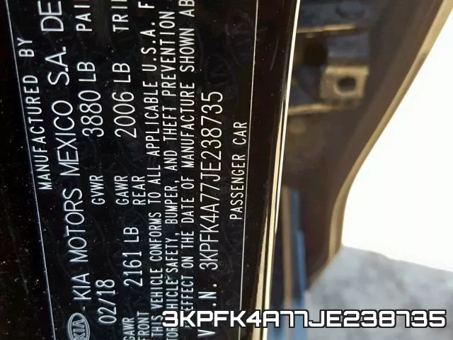 3KPFK4A77JE238735 фото 2