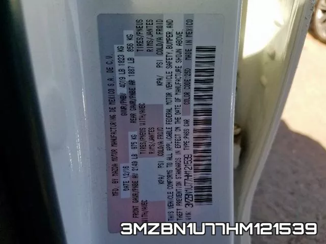 3MZBN1U77HM121539 фото 2