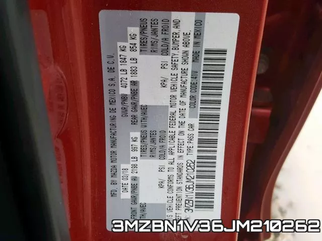 3MZBN1V36JM210262 фото 2