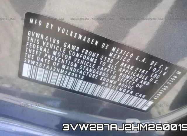 3VW2B7AJ2HM260019 фото 10