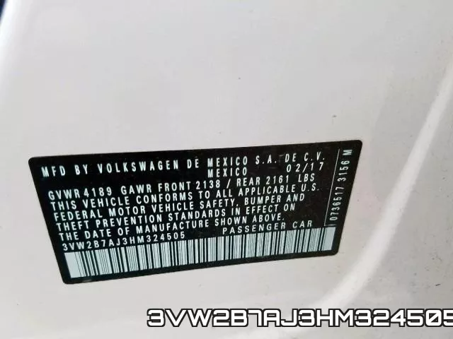 3VW2B7AJ3HM324505 фото 2