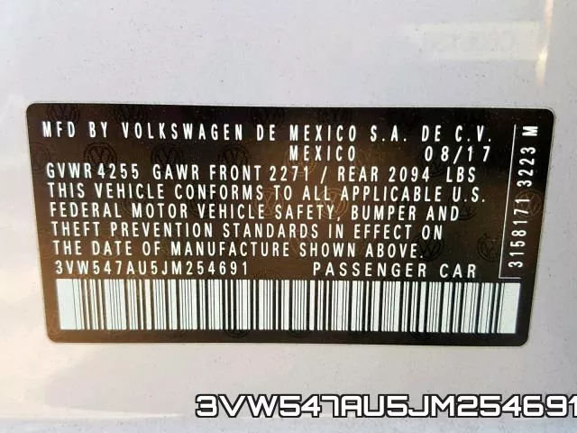 3VW547AU5JM254691 фото 2