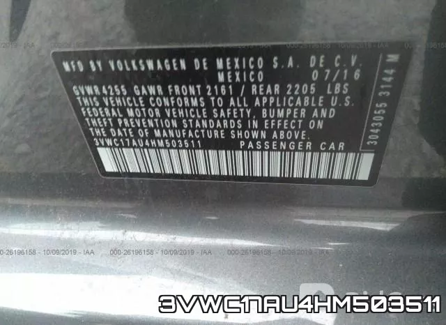 3VWC17AU4HM503511 фото 10
