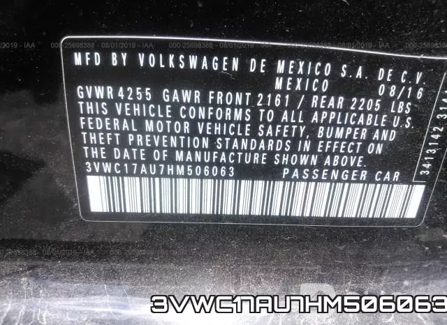 3VWC17AU7HM506063 фото 10