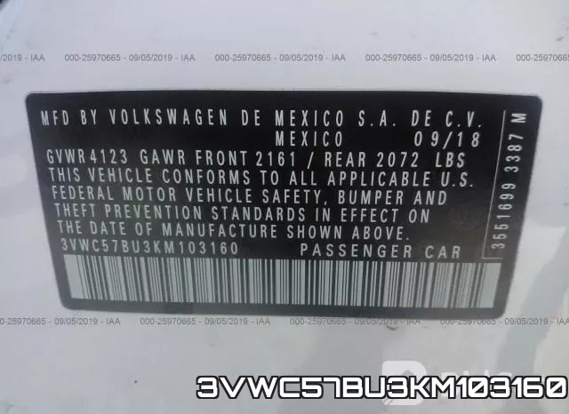 3VWC57BU3KM103160 фото 9