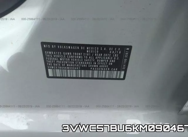 3VWC57BU6KM090467 фото 10