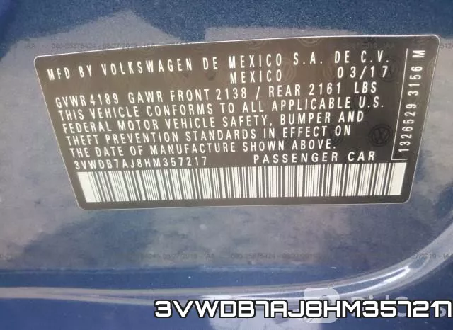 3VWDB7AJ8HM357217 фото 10