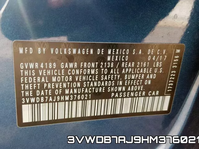 3VWDB7AJ9HM376021 фото 2